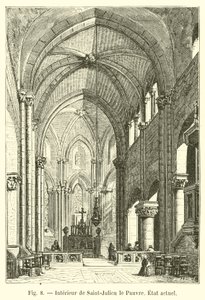 Interiér Saint-Julien le Pauvre, současný stav od French School