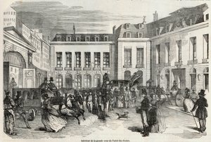 Interiér velkého nádvoří Hôtel des Postes v Paříži - rytina v „Tableau-de-Paris“ od Edmonda Texiera 1852 od French School