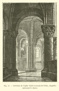 Interiér kostela Saint-Germain des Pres, kaple obklopující chór od French School