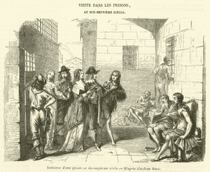 Interiér vězení v 17. století (rytina) od French School