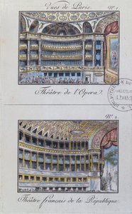Interiér Theatre de lOpera a Theatre de la Comedie Francaise, deska 1 z Vues de Paris od French School