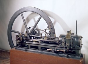 Spalovací motor zkonstruovaný Etiennem Lenoirem (1822-1900) 1860 (kov)