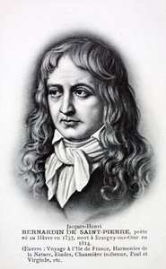Jacques-Henri Bernardin de Saint-Pierre, francouzský spisovatel (litografie) od French School