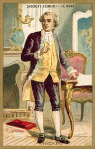Jacques Necker , francouzský bankéř a státník švýcarského původu (chromolitho) od French School