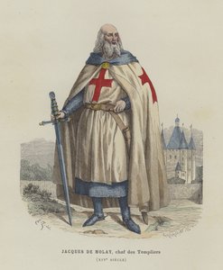 Jacques de Molay, poslední velmistr templářských rytířů, 14. století od French School