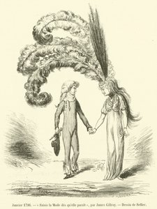 Leden 1796, Seize Fashion, jakmile se objeví (rytina) od French School
