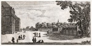 Jardin du Luxembourg, Paříž. (rytina od French School