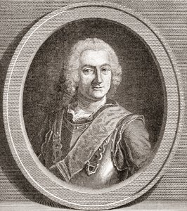 Jean-Baptiste François Desmarets, 1682 1762. Markýz z Maillebois. Maršál Francie. Z Les Heures Libres vydané v roce 1908. od French School