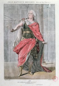 Jean Baptiste Brisard v roli Vieila Horace v tragédii Horace od Corneille (barevná rytina) od French School