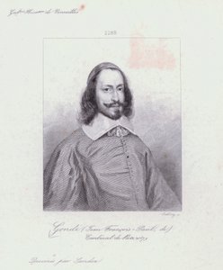 Jean Francois Paul de Gondi, kardinál de Retz, francouzský duchovní a agitátor v občanské válce Fronde (rytina) od French School