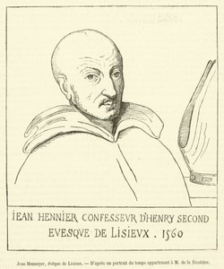 Jean Hénuier, biskup z Lisieux (rytina) od French School