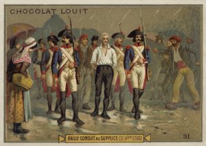 Jean Sylvain Bailly na cestě ke gilotině, Francouzská revoluce, 11. listopadu 1793 od French School