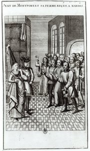 Jean de Bretagne (1293-1345) hrabě z Montfortu a jeho manželka jsou vítáni v Nantes od French School