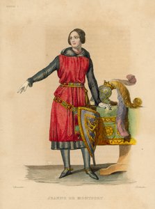 Jeanne de Montfort (barevná rytina) od French School