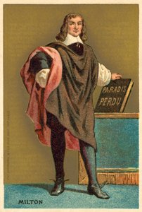 John Milton , anglický básník (chromolitho) od French School