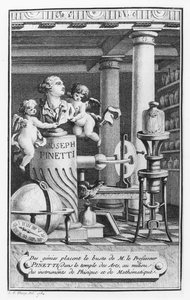 Joseph Pinetti (1750-1800), ilustrace z Amusements physiques od L.S. Thiery, 1784 od French School