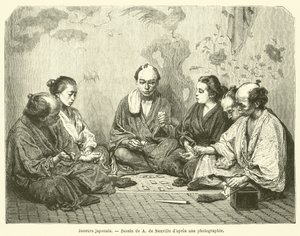 Japonští hráči (rytina) od French School