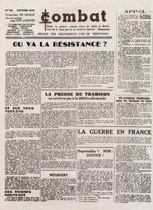 Věstník COMBAT - číslo 54 - únor 1944 - orgán sjednocených odbojových hnutí. (tajné noviny) - Kam půjde odpor od French School