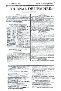 Journal de lEmpire, 29. září 1805 (tisk) od French School