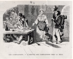 Cestovatel přijíždějící do penzionu, c. 1850 od French School