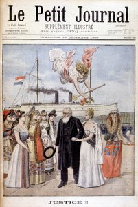Spravedlnost! : Prezident Kruger přichází hájit věc svého lidu v Holandsku ke královně Wilhelmine - v „Le Petit Journal“ z 16.12.1900 (rytina) od French School