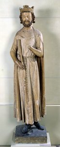 Král Childebert I. (497-558) z opatství Saint-Germain-des-Pres, kolem 1239-44 (vápenec) od French School