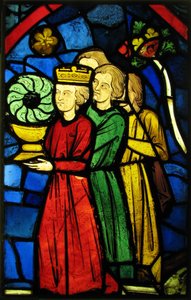 Král Ludvík IX. nesoucí trnovou korunu, kolem 1245-48 (hrncové sklo a sklovité barvy) od French School