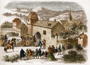 Král Ludvík XIV. (1638-1715) na návštěvě Melle de Fontanges (1661-1681) v Port Royal kolem roku 1680. Rytina v „Historie prostituce a zhýralosti mezi všemi národy světa od starověku po současnost“ od Dr. Th . -F. Debray. 1879. od French School