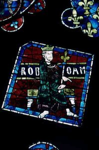 Král Roboham, detail ze severního rozetového okna, kolem 1223 od French School