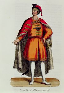 Rytíř uherského řádu draka převrácen, ilustrace z Histoire et Costumes des Ordres Monastiques od Pierra Helyota (1660-1716), 1842 od French School