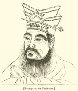 Koung-tseu ou Confucius (rytina) od French School