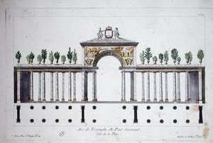Arc de Triomphe du Pont Tournant (barva lito) od French School