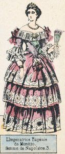 Císařovna Eugenie de Montijo, manželka Napoleona 3 (barevná rytina) od French School