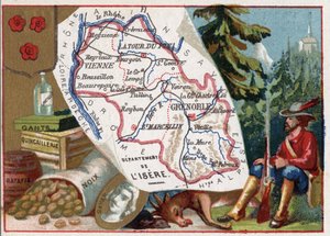 Isere (38), Rhone-Alpes (Rhone Alpes), Francie. Rukavice, Hardware, ratafia, ořechy. Portrét Pierra Terraila LeVieuxe, seigneura z Bayardu (Knight Bayard od French School