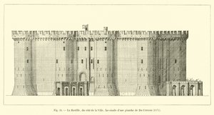 La Bastide, ze strany města, faksimile desky od Du Cerceau, 1575 od French School