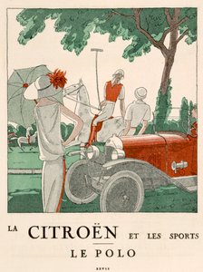 Citroen a Sport Polo, cca 1914 (barevná litografie) od French School