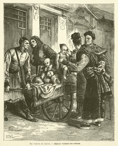 Hladomor v Číně (rytina) od French School