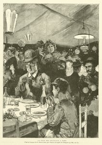 Festival šneků v Římě (rytina) od French School