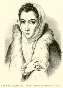 Theotocopuliho dcera, známá jako el Greco (rytina) od French School