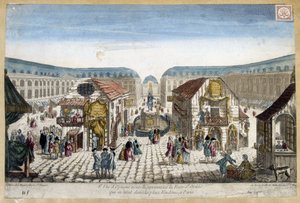 St Ovide Fair, místo Vendome v Paříži - rytina od French School