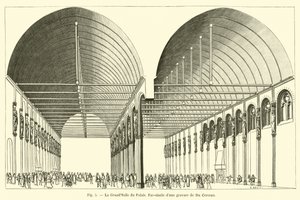 Velký sál paláce, faksimile rytiny od Du Cerceau od French School