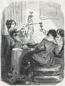 Restaurace La Maison Doree na adrese 20, Boulevard des Italiens v 9. pařížském obvodu – rytina v „Tableau-de-Paris“ od Edmonda Texiera 1852 od French School