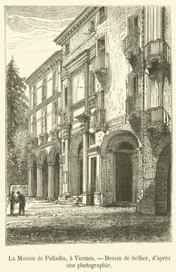Dům Palladio, ve Vicenze (rytina) od French School