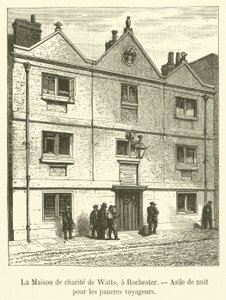 Watts Charity House, Rochester, Noční azyl pro chudé cestovatele (rytina) od French School