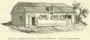 Dům, kde žil Swedenborg, na předměstí Stockholmu (rytina) od French School