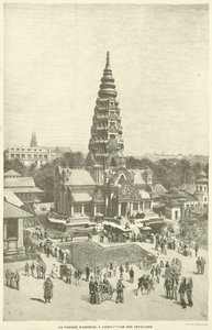 Pagoda Angkor na Esplanade des Invalides (rytina) od French School