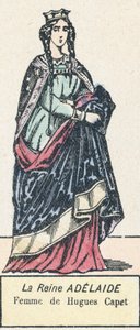 Královna Adelaide, manželka Huguese Capeta (barevná rytina) od French School