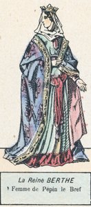 Královna Bertha, manželka Pepina le Brefa (barevná rytina) od French School