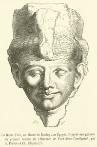 Queen Taia, v muzeu Boulaq, v Egyptě (rytina) od French School