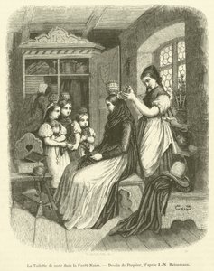 Svatební záchod v Černém lese (rytina) od French School